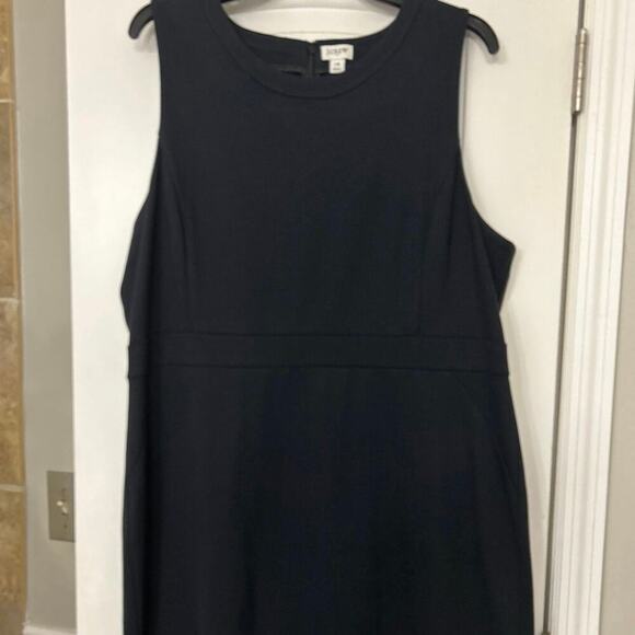 J Crew Black Ponte Knit Stretch Sleeveless Sheath Dress Minimalist Versatile 18 - Picture 4 of 15